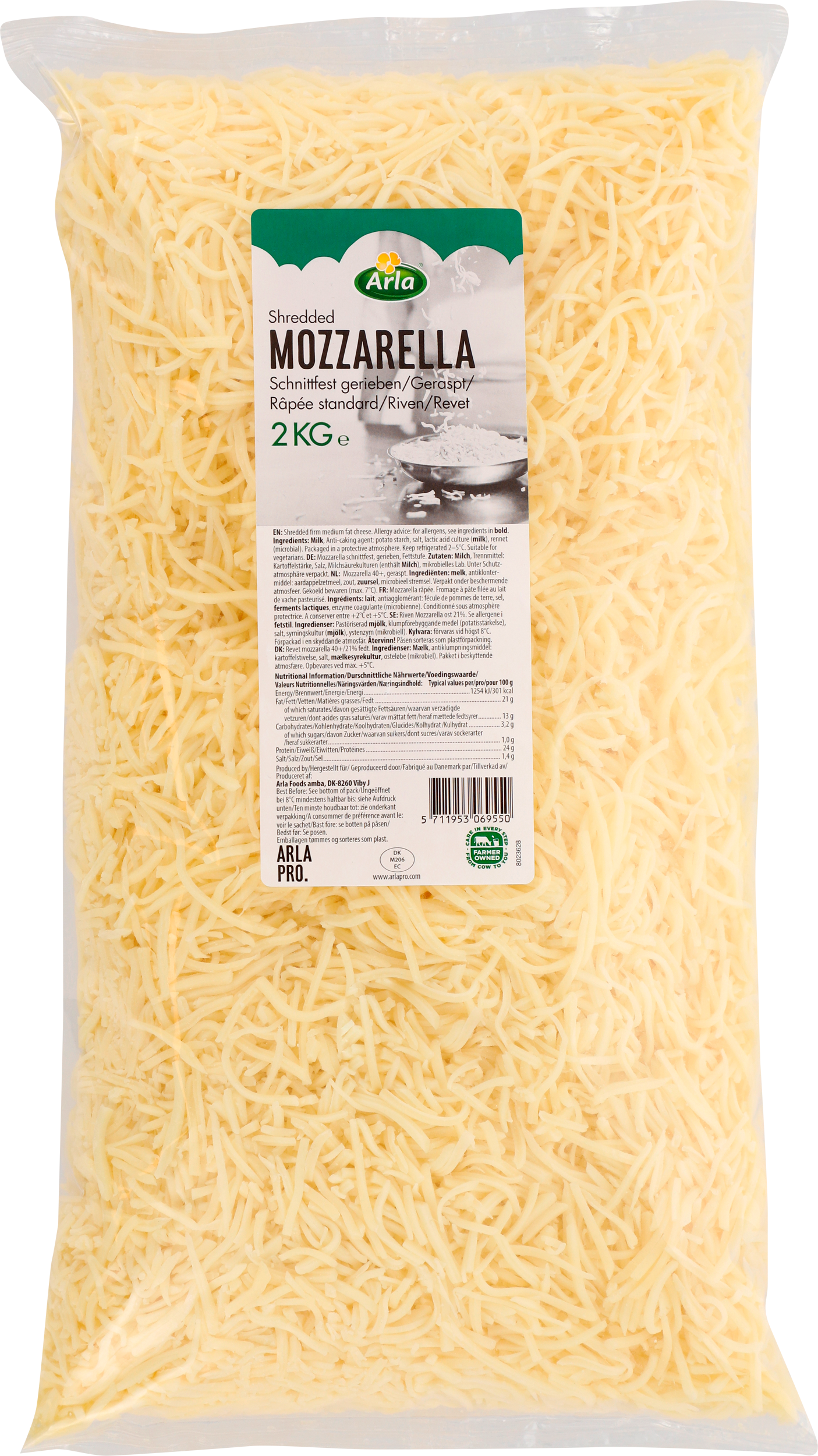 Mozzarella riven ost 21%