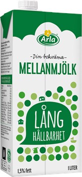 Mellanmjölk m lång hållbarhet 1.5%