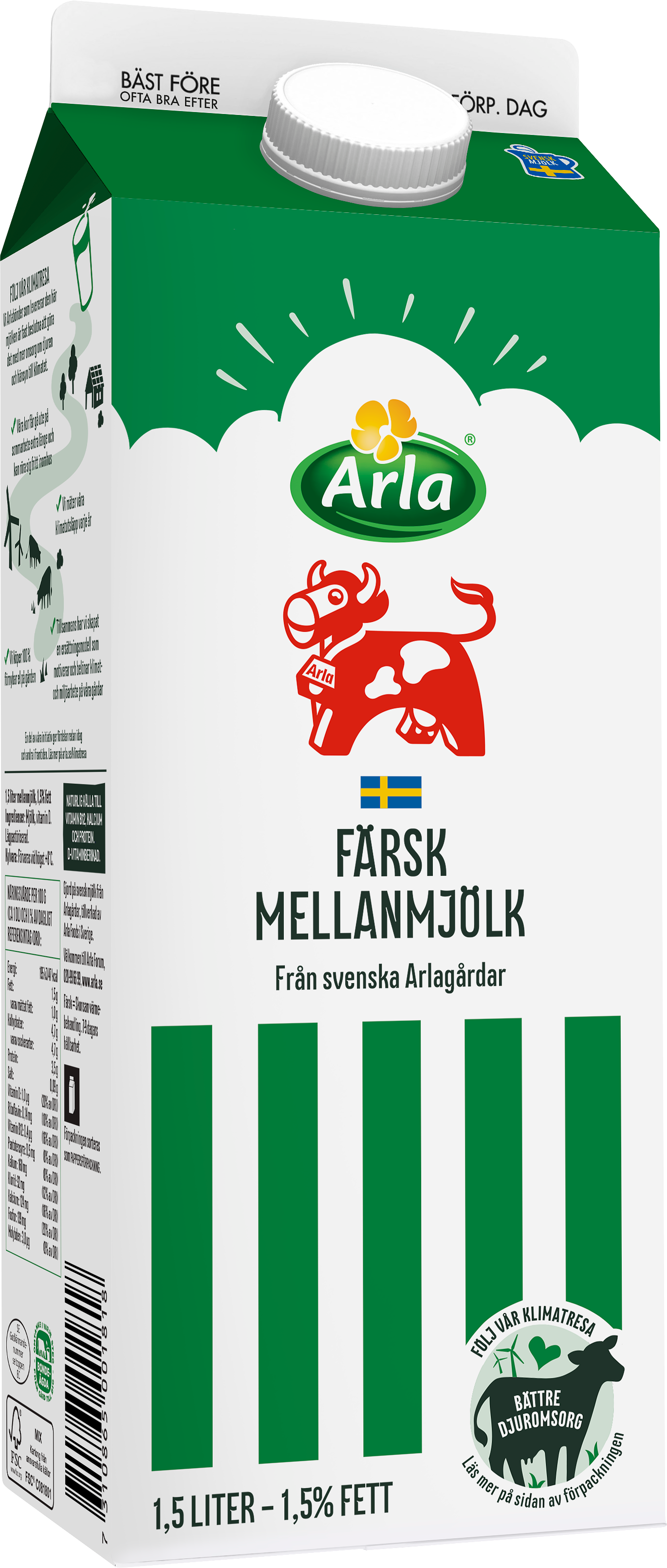 Färsk mellanmjölk 1.5%