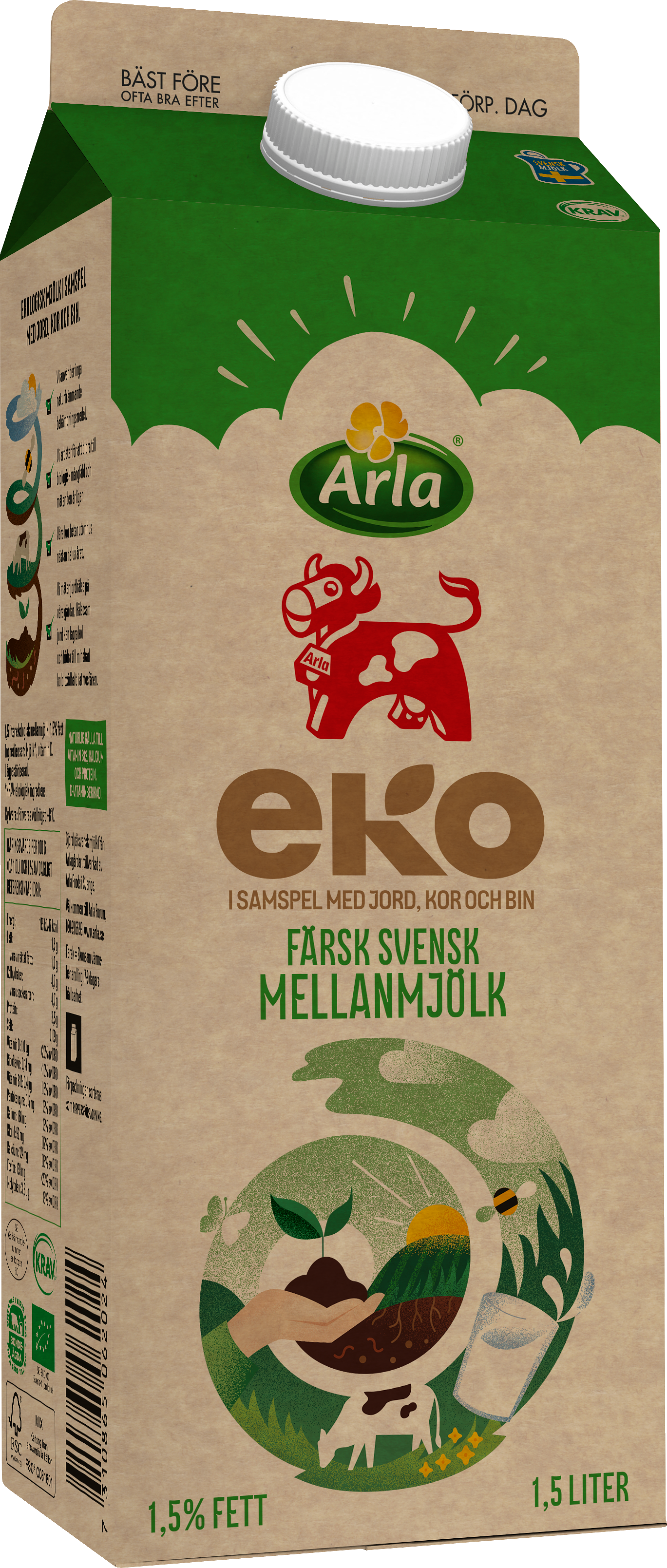 Färsk mellanmjölk 1.5%