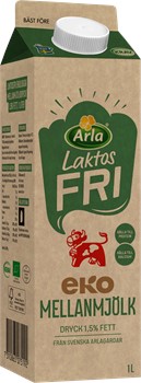 Laktosfri eko mellanmjölkdryck 1.5%