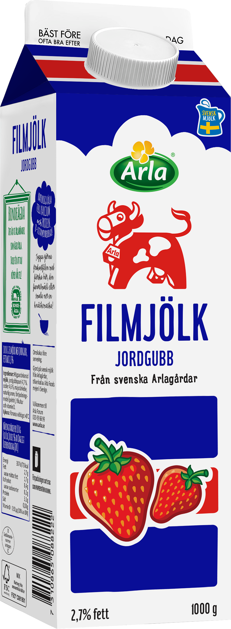 Filmjölk jordgubb 2.7%