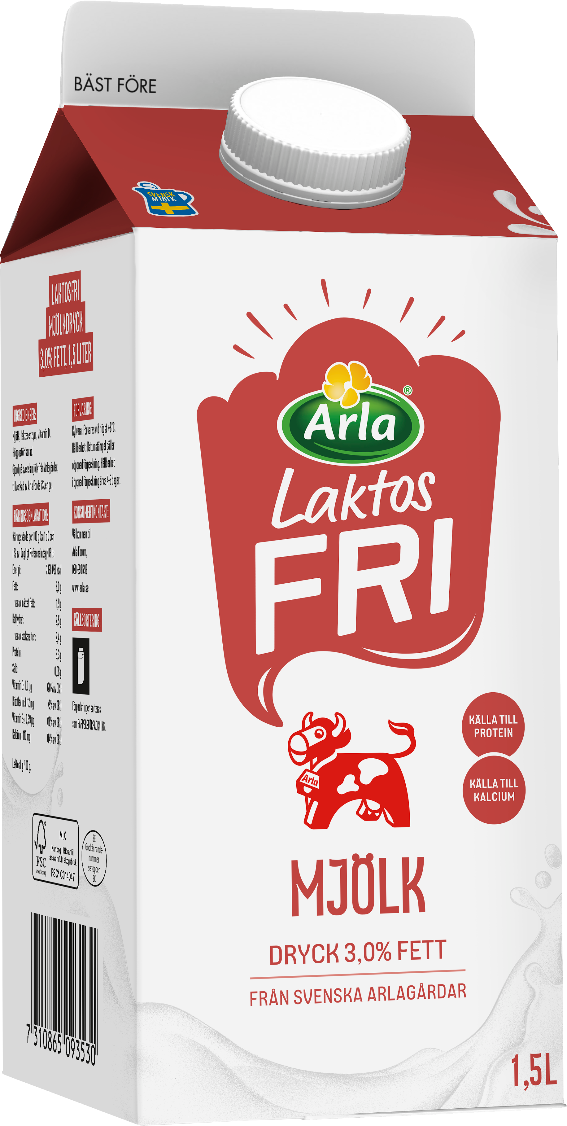 Laktosfri standardmjölkdryck 3.0%