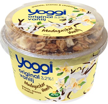 Original yoghurt vanilj m topping