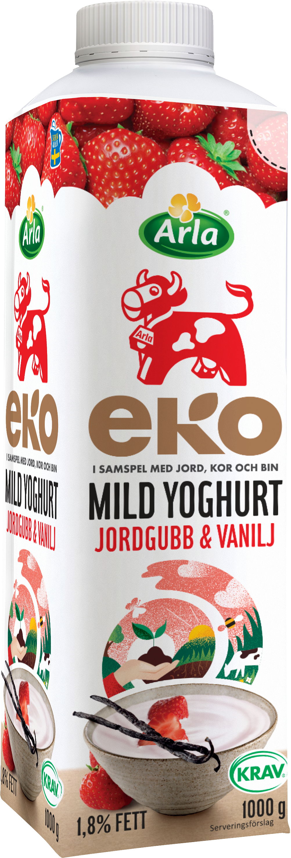 Eko mild yoghurt jordg vanilj 1.8%