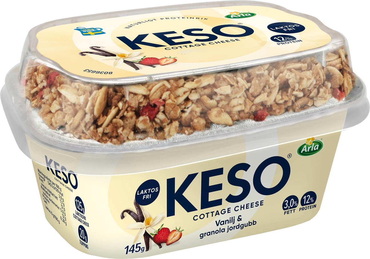 Cottage cheese vanilj granola jordg KESO® Dabas