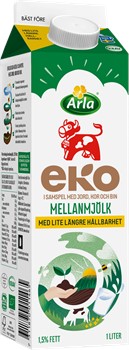 Ekologisk mellanmjölk 1.5% ESL