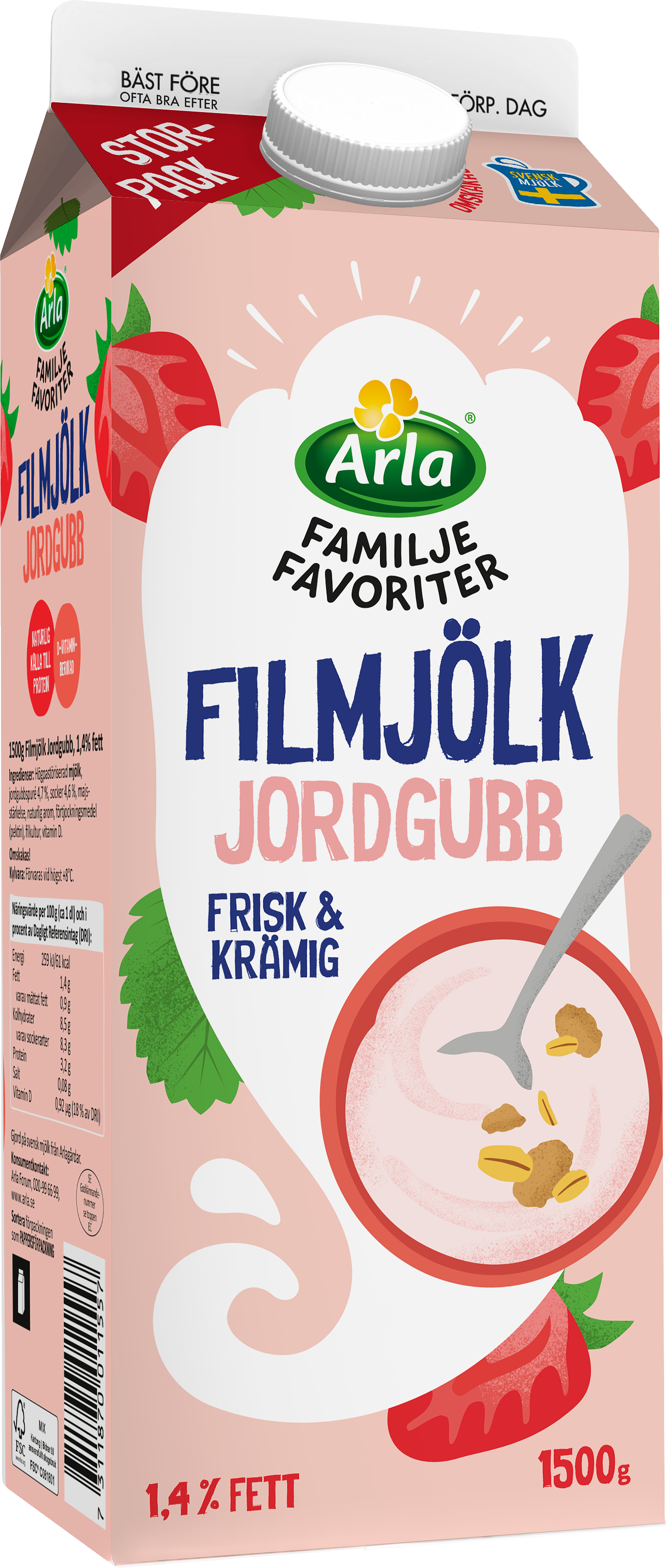 Familjefavoriter fil jordgubb 1.4%