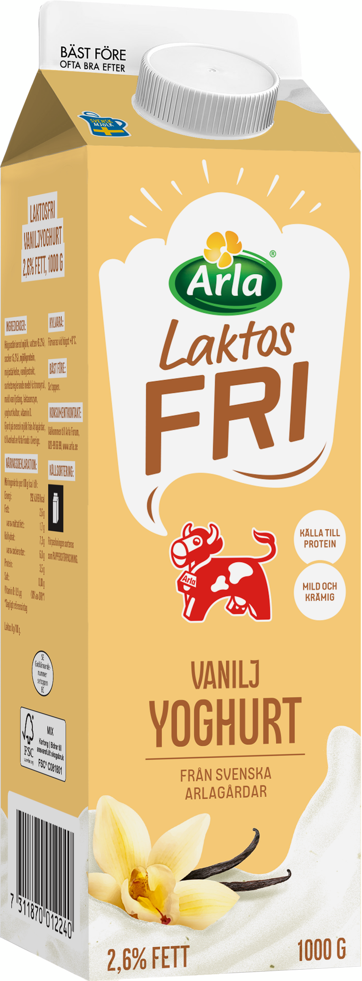 Laktosfri mild yoghurt van 2.6%