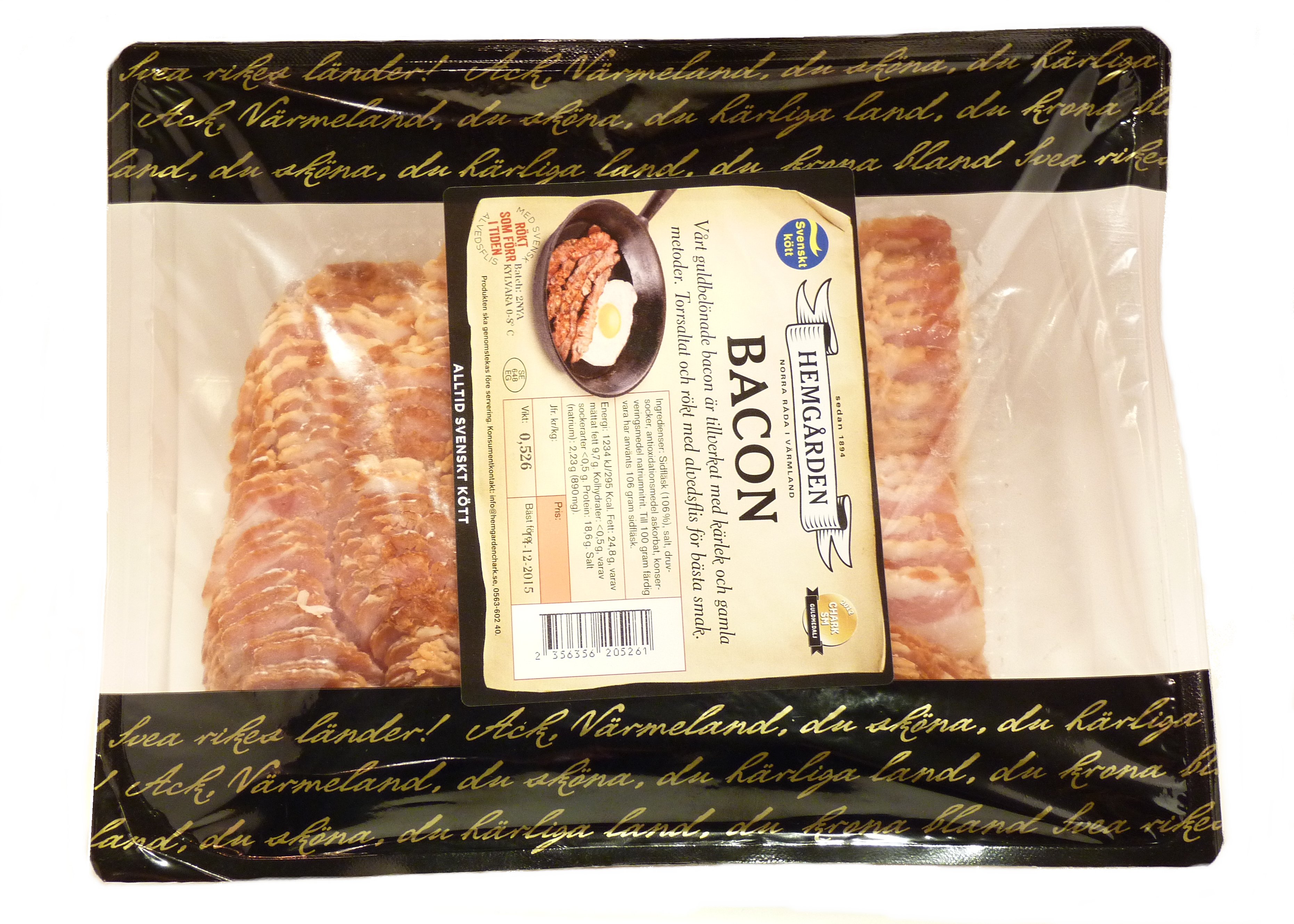 Bacon skivat torrsaltat tråg