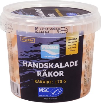Handskalade räkor i lake, MSC