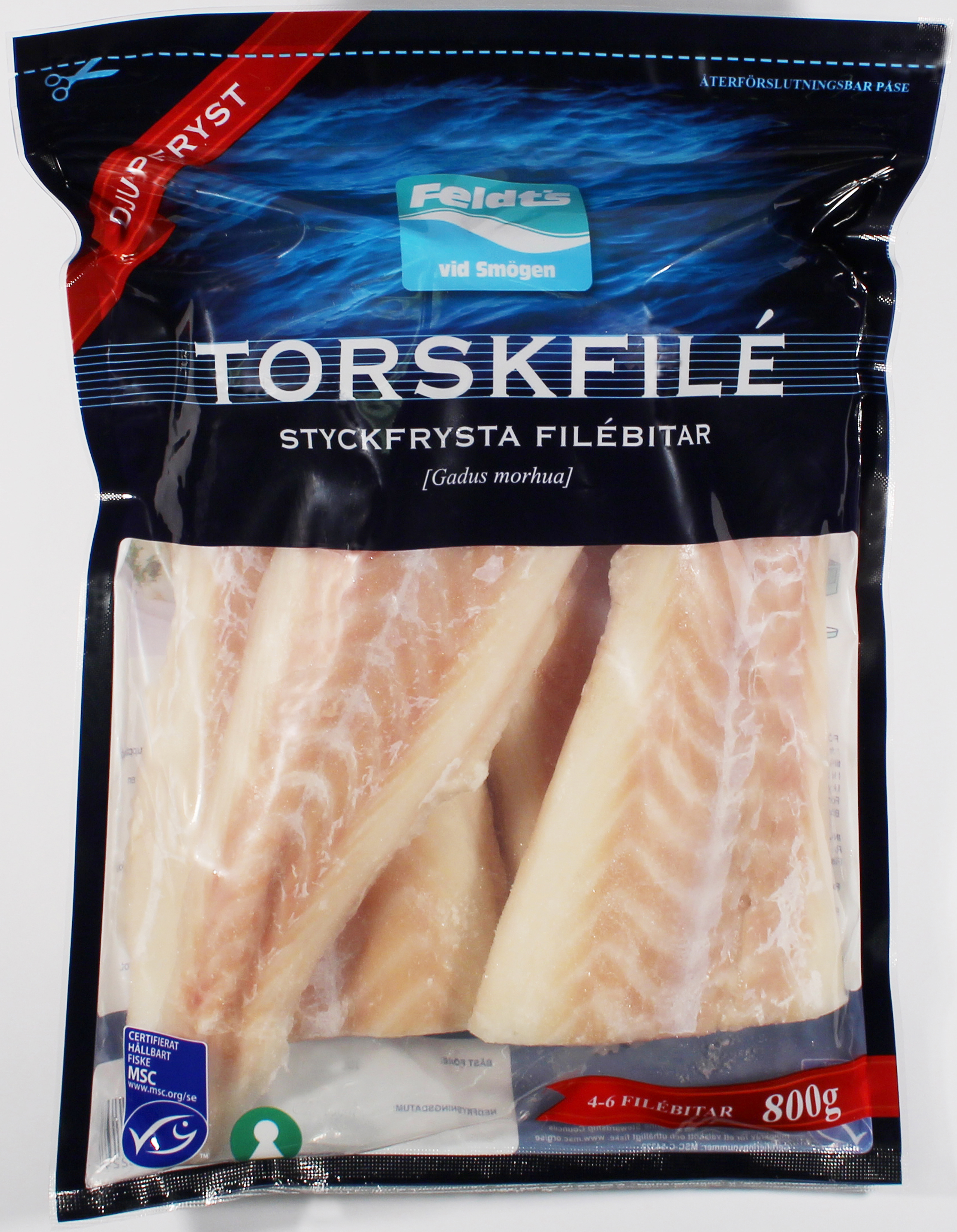 Torskfilé, MSC, benfri, styckfryst