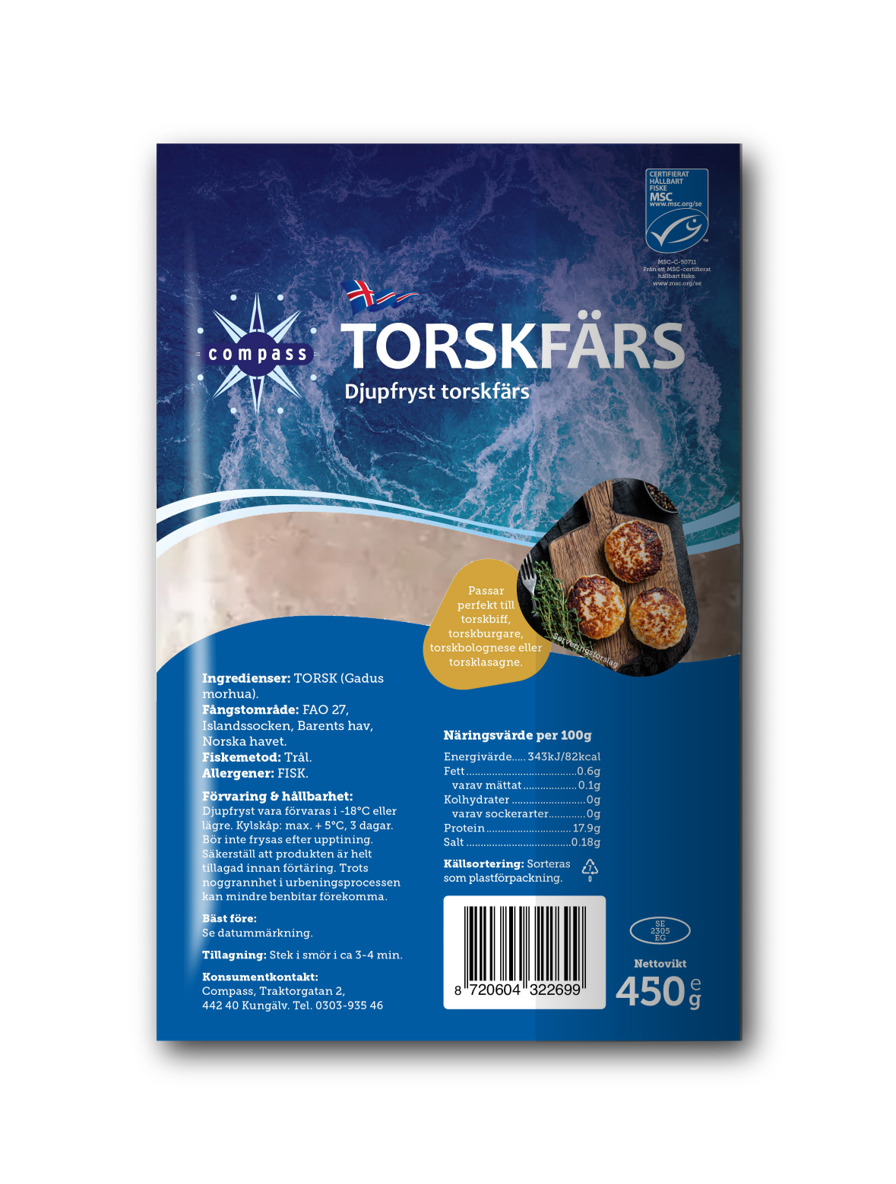 Torskfärs 450gr MSC