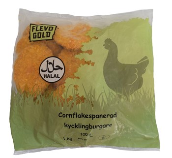 Cornflakespanerad Kycklingburgare