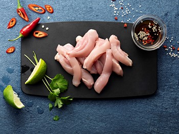 Kycklinglårfilé strimlad, 12mm