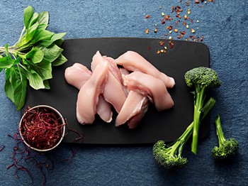 Kycklinglårfilé strimlad, 24mm