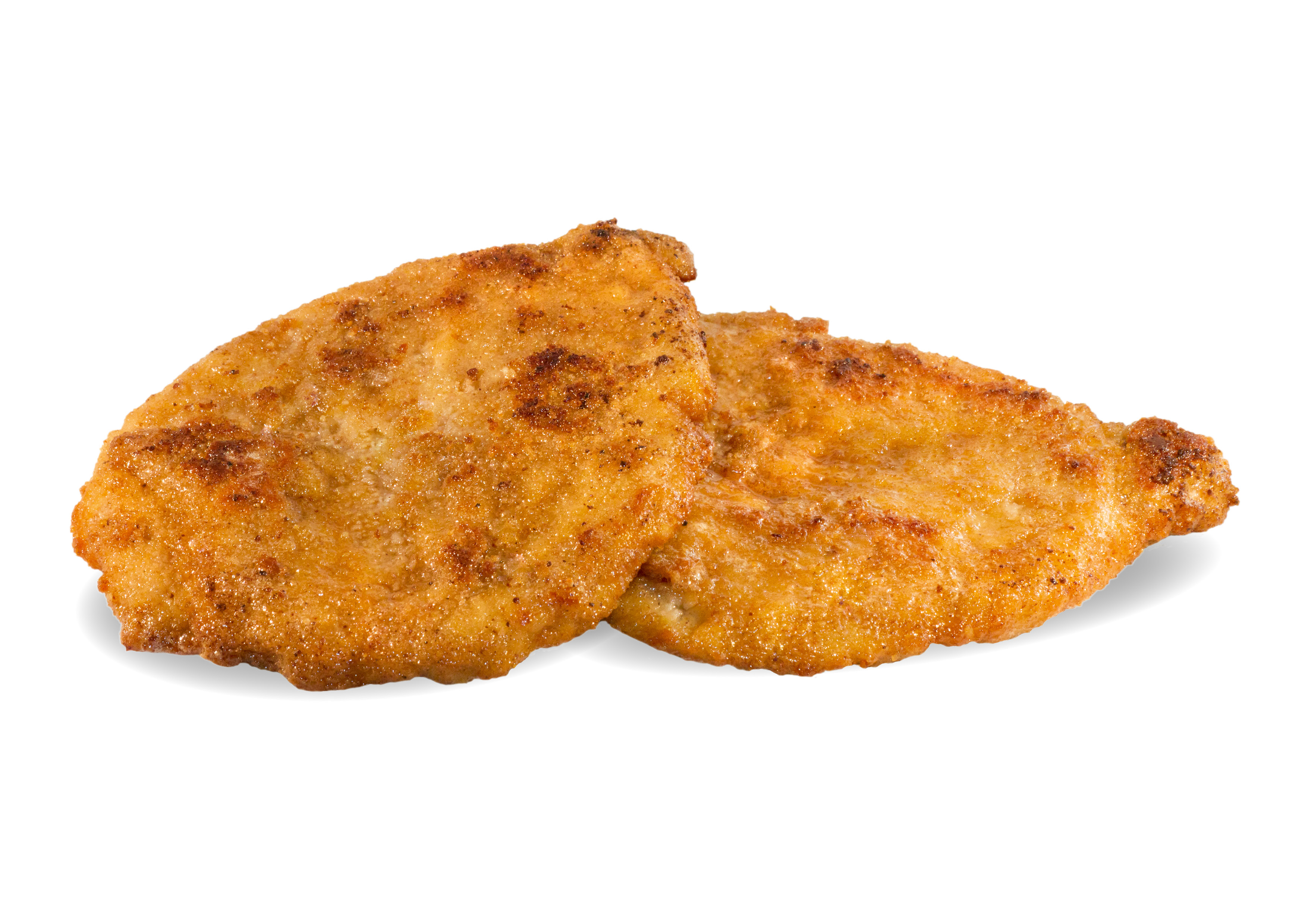 Fläskschnitzel, panerad för hand