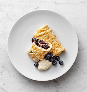 Crepes m blåbär & vanilj Fr Sverige