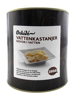 Vattenkastanjer skivor i vatten