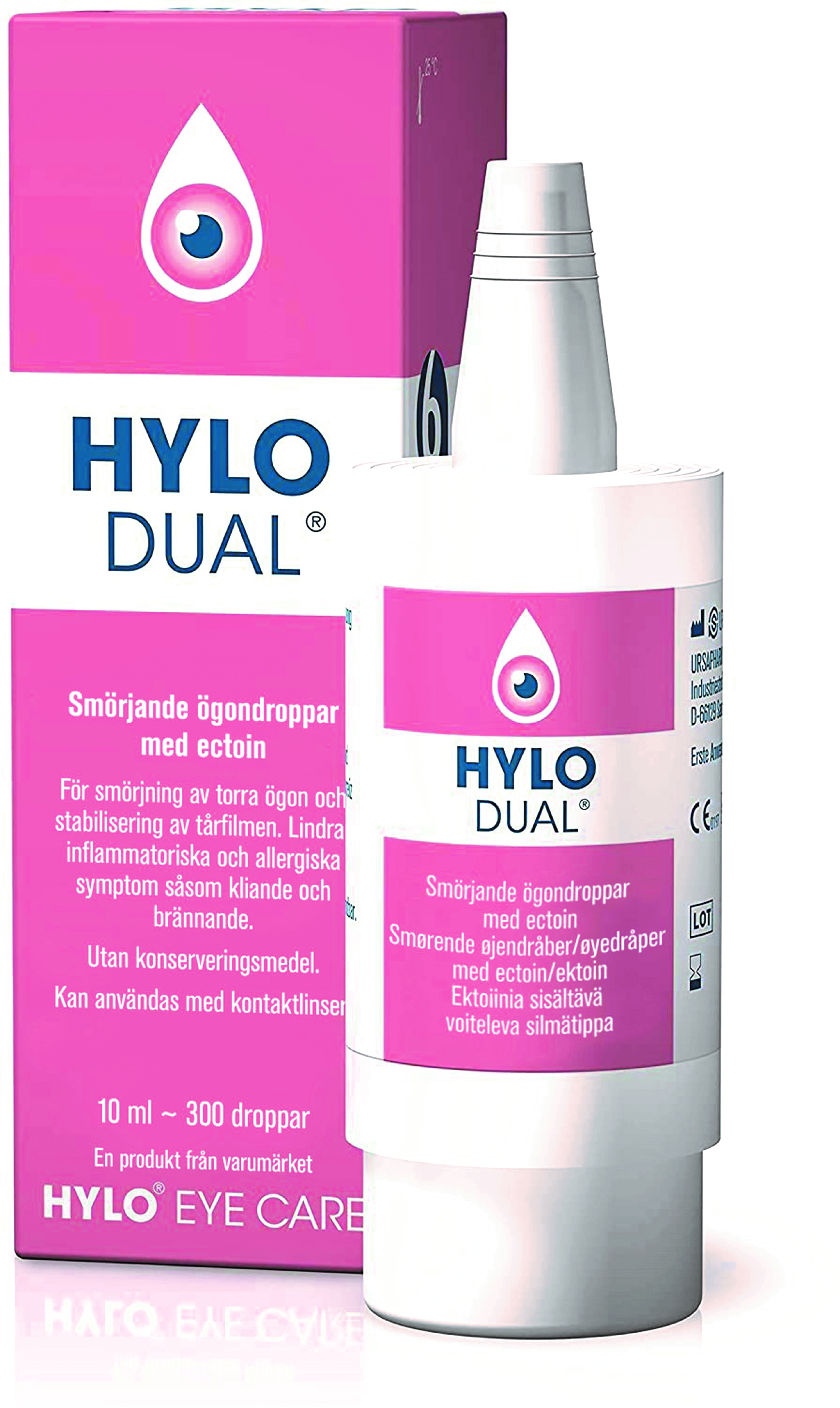 HYLO DUAL ögondroppar för torra ögon med hyaluronsyra och ectoin