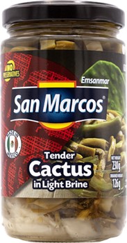 Strimlad Nopales kaktus