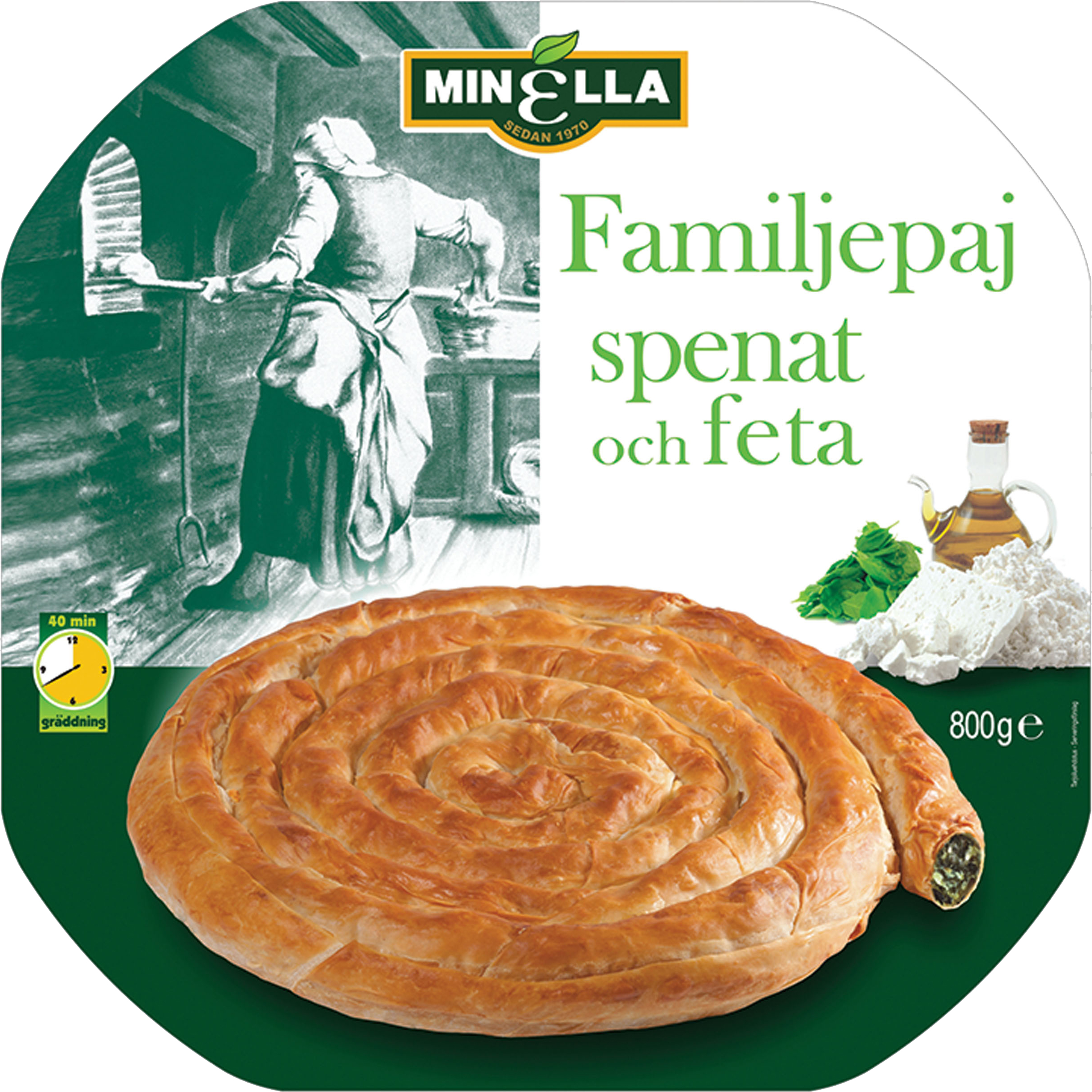 Familjepaj Spenat och Feta