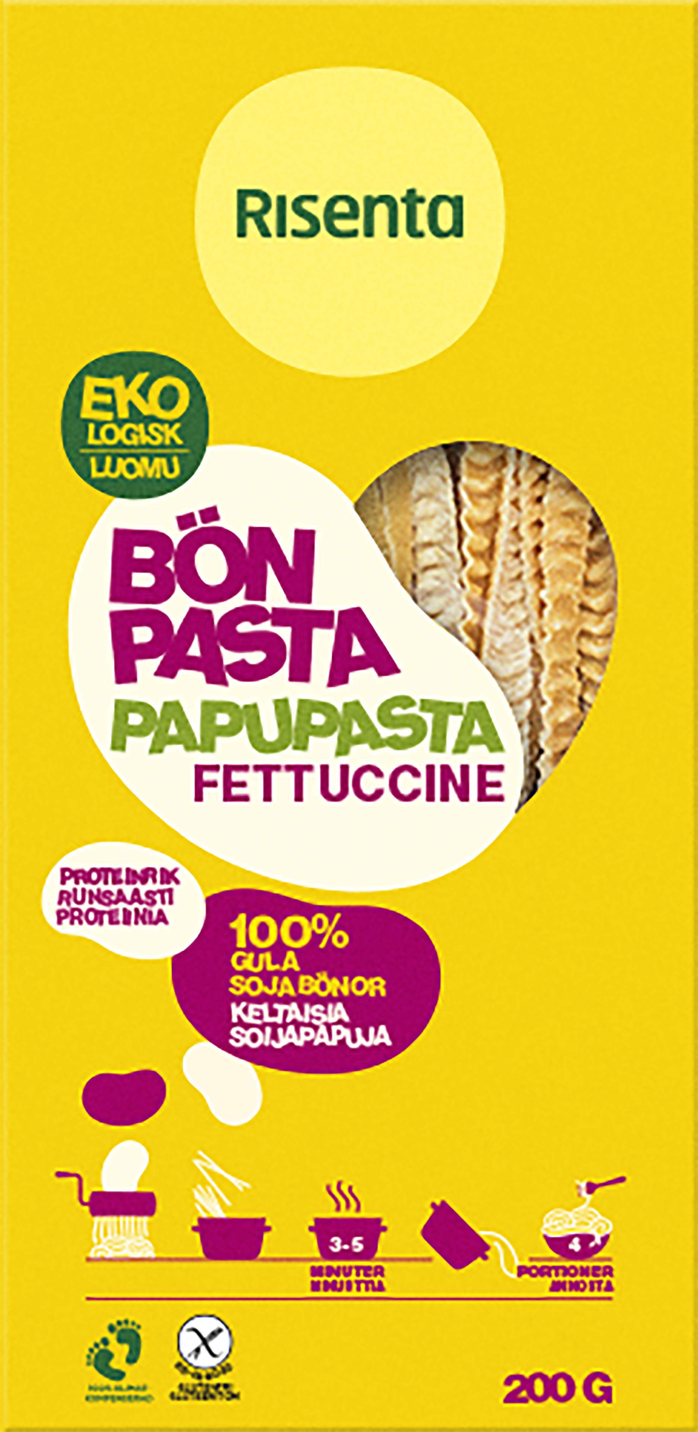 Bönpasta fettuccin