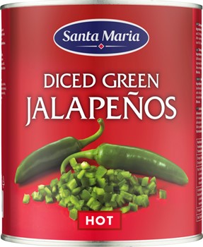 Diced green jalapenos