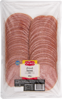 Rökt salami skivad