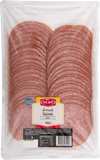 Rökt salami skivad