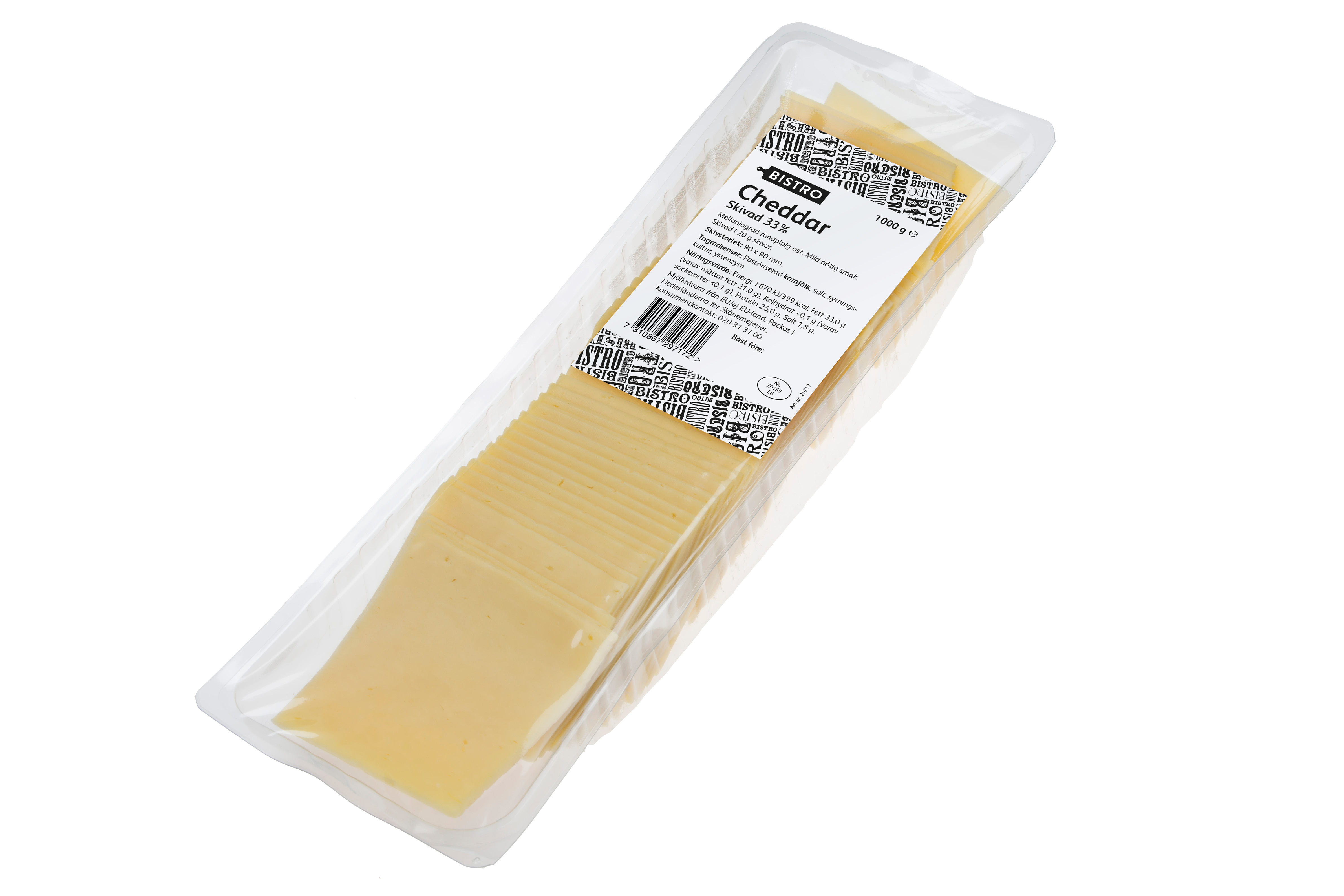 Cheddar 20 g Skivad 1kg