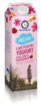 Laktosfri Yoghurt hallon & rabarber