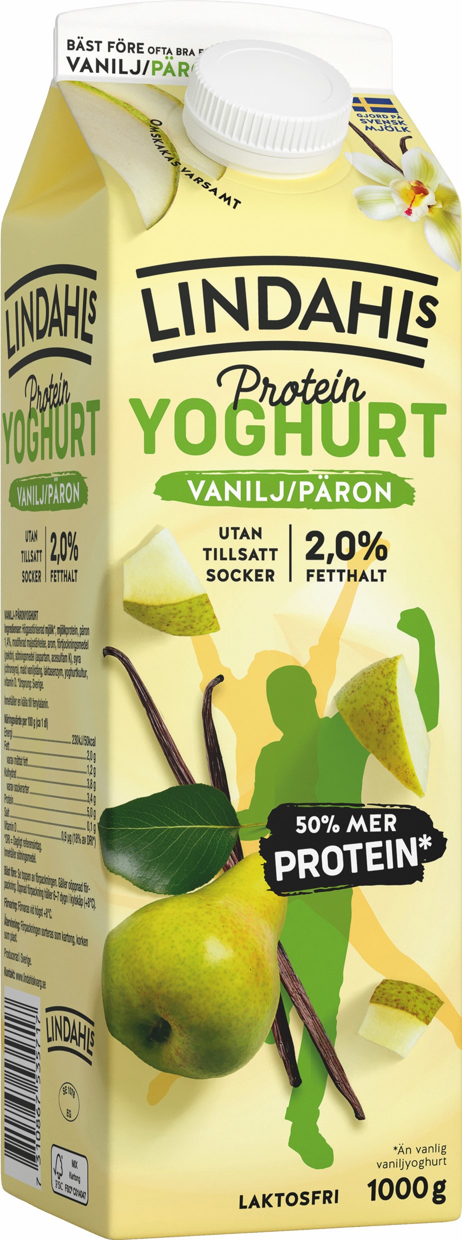 L.fri Protein Yoghurt Vanilj/Päron