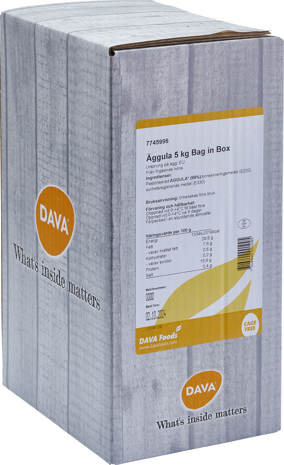 Äggula frigående inne EU 5kg BIB