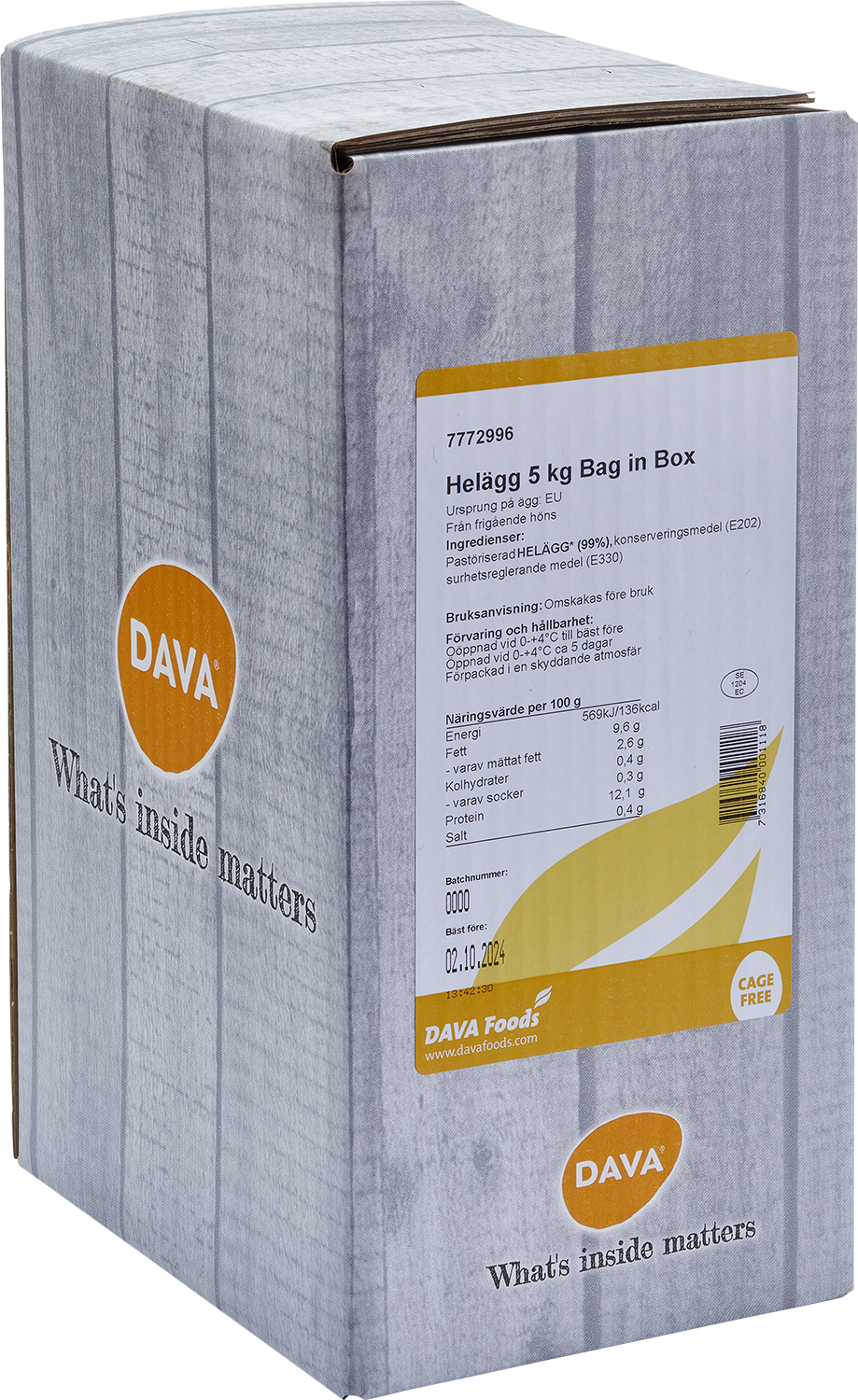 Helägg frigående inne EU 5kg BIB