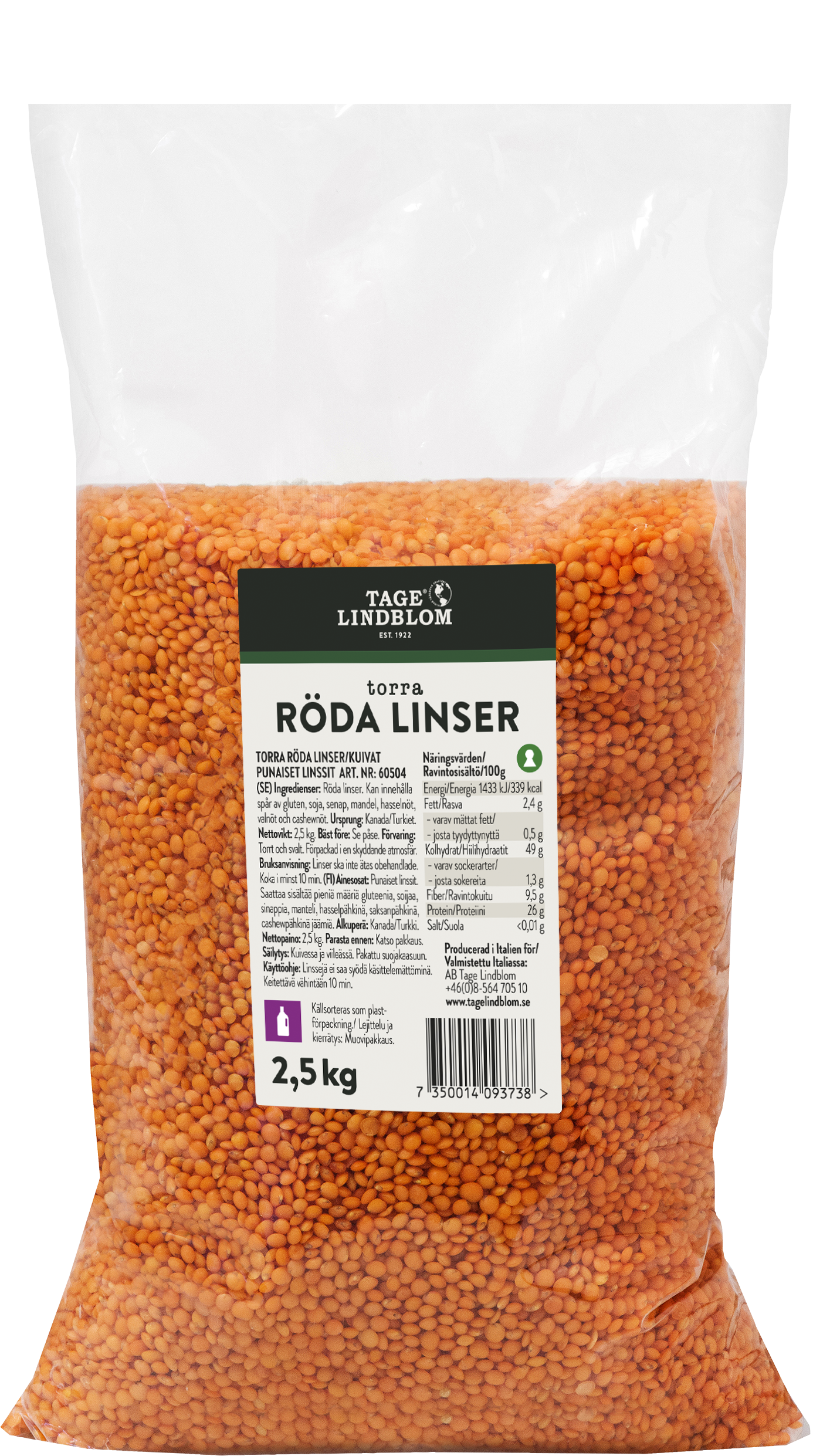 Torra röda linser