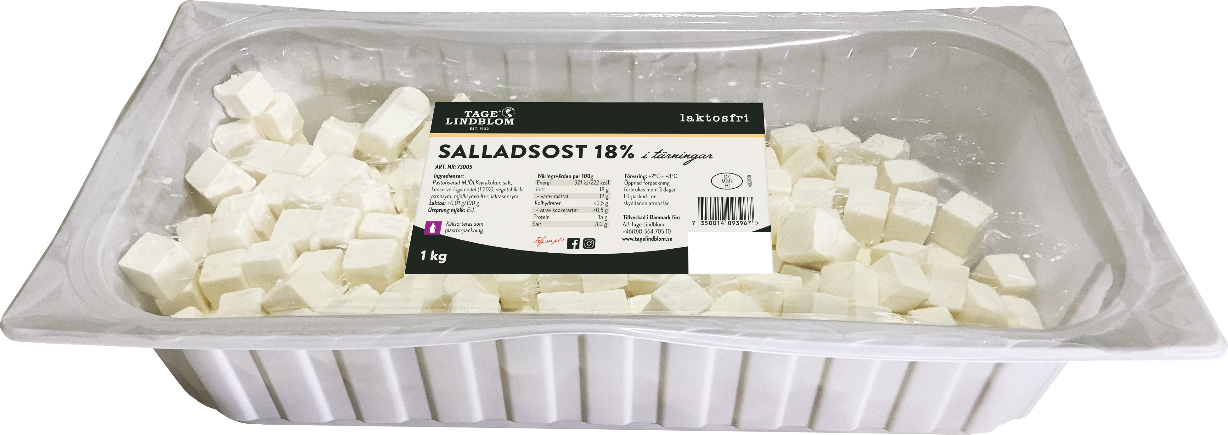 Salladsost tärnad laktosfri