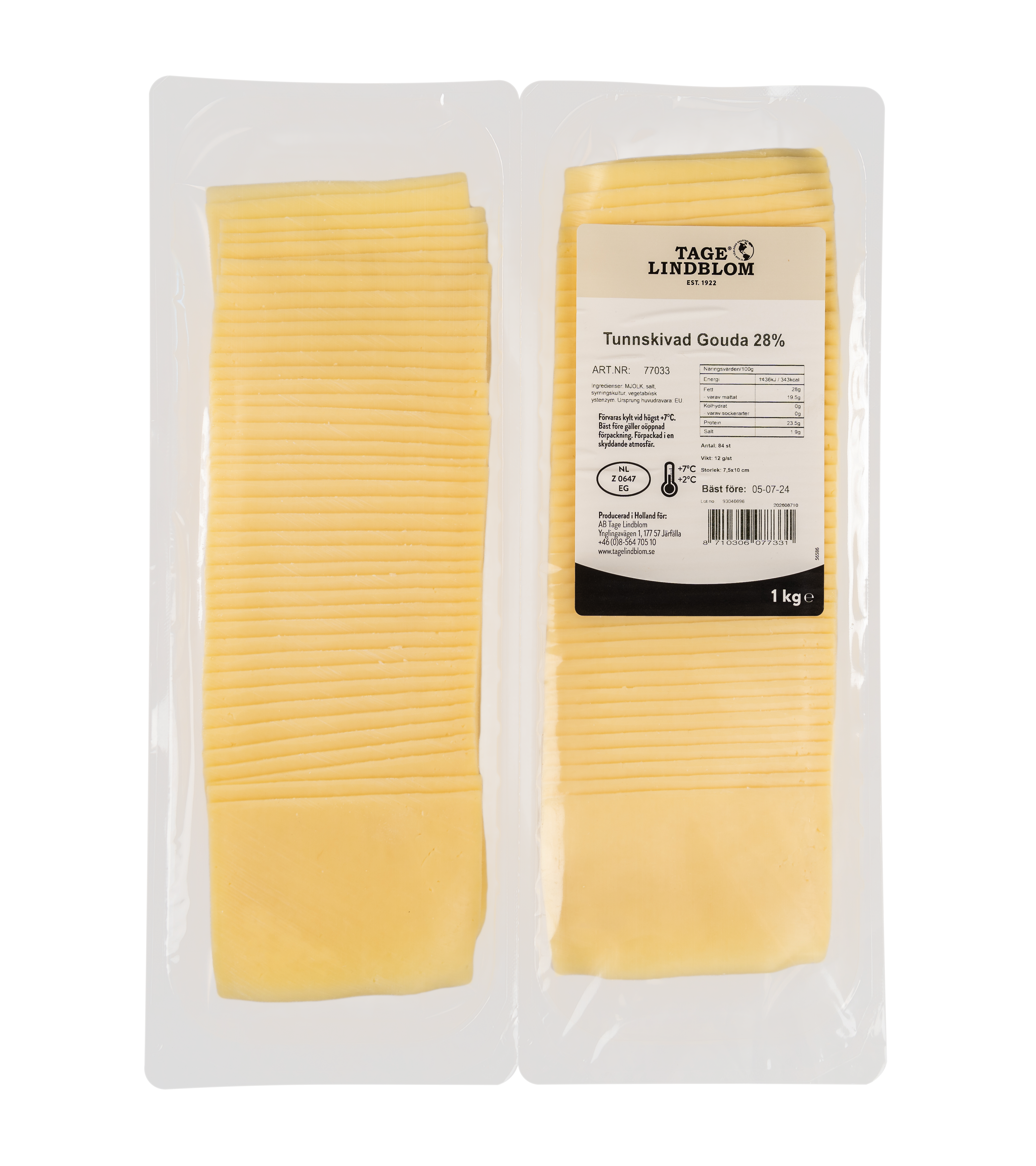 Tunnskivad Gouda 28%, 84x12 g