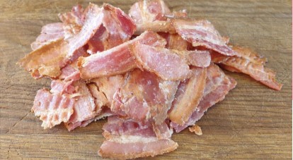Stekt Bacon ojämna skivor
