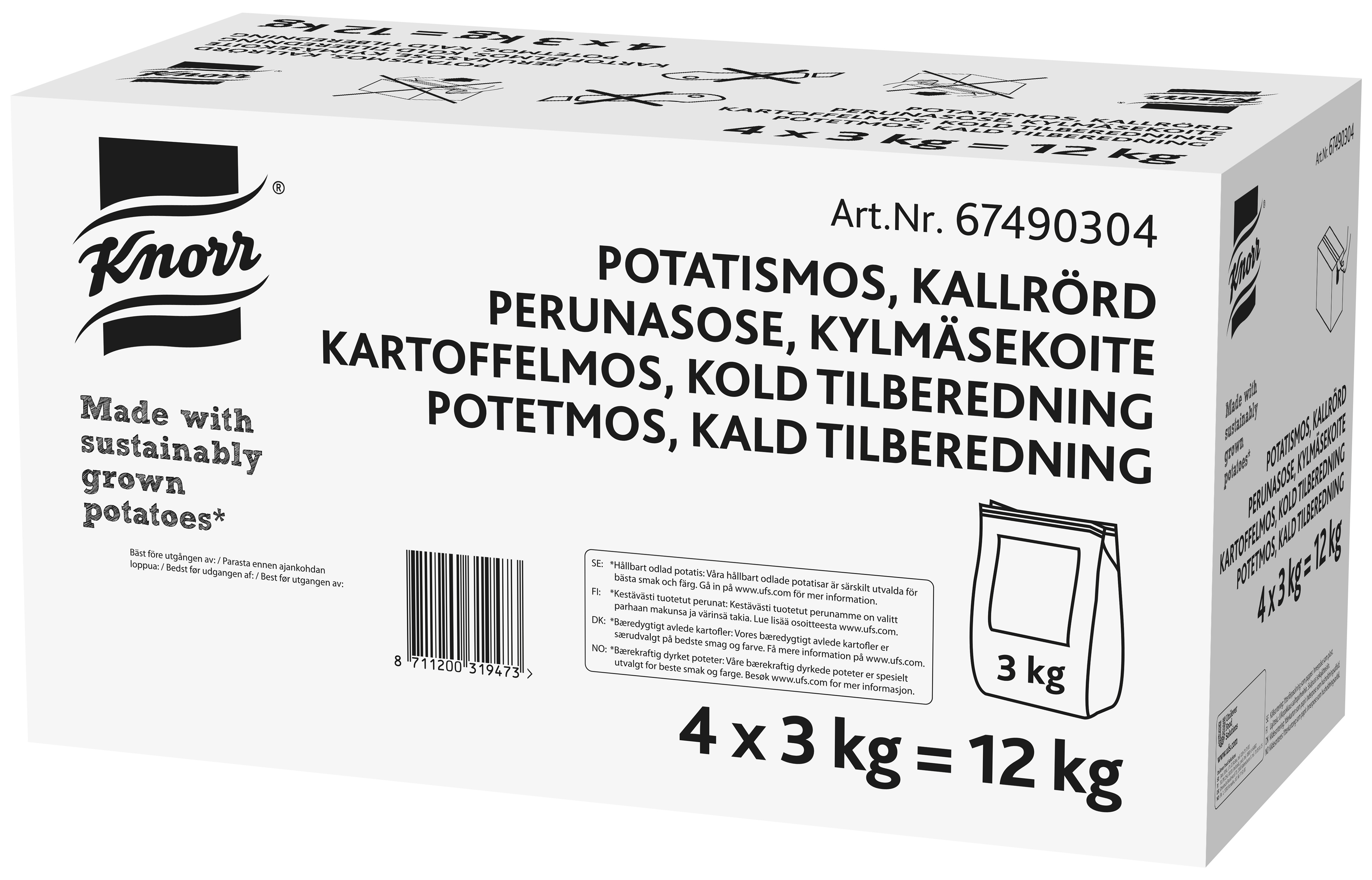 Potatismos, kallrörd