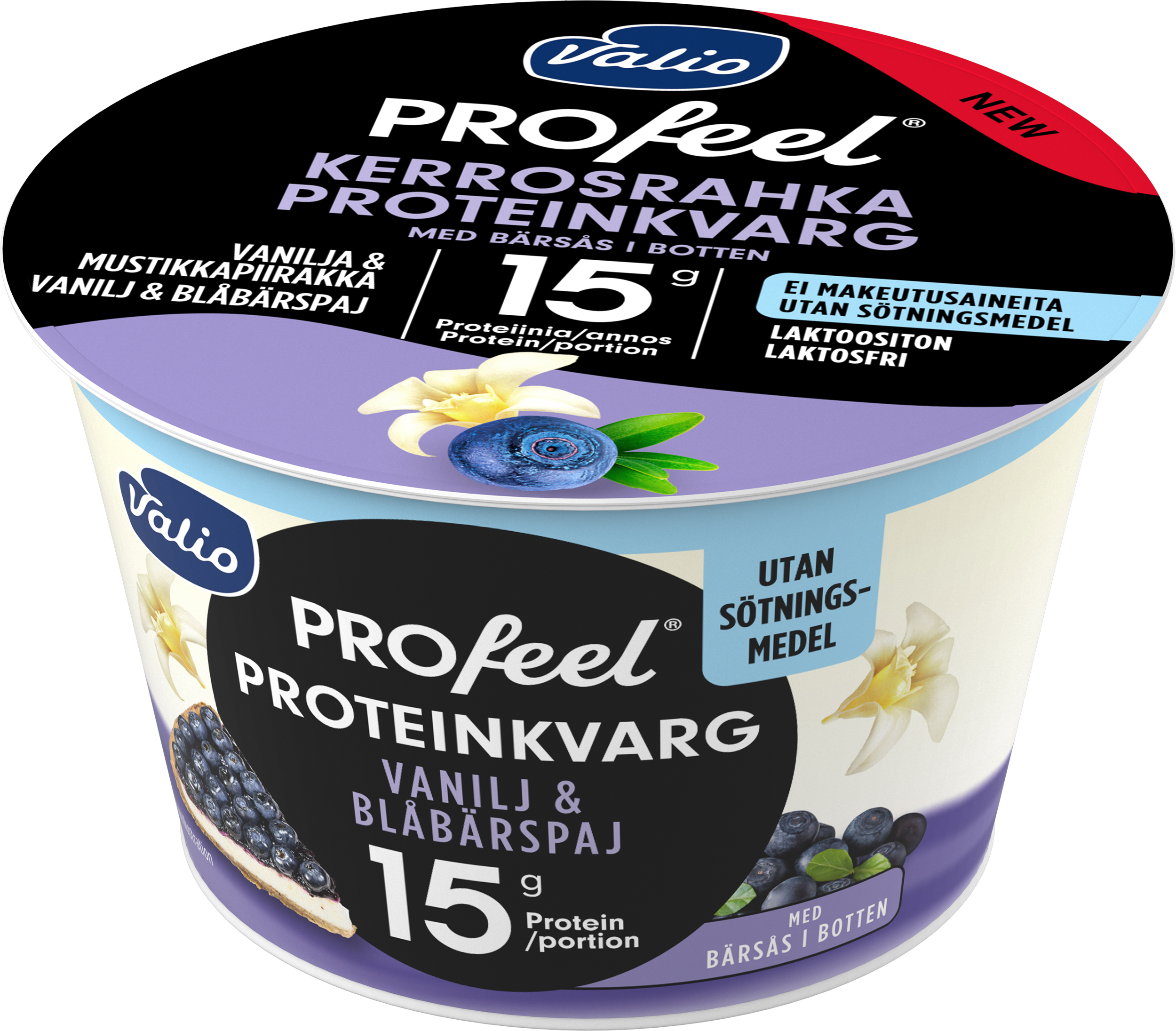 PROfeel kvarg Vanilj & Blåbärspaj